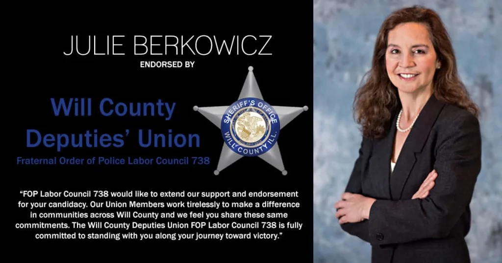 Will County Sheriffs Deputy Union Endorses Julie Berkowicz